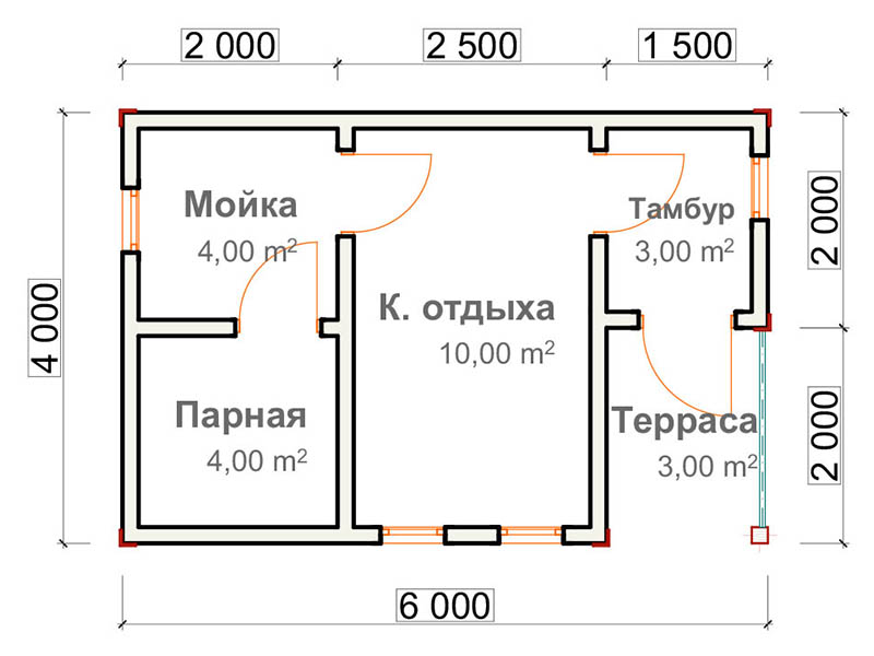 Проект Кириши - планировка 1 этажа