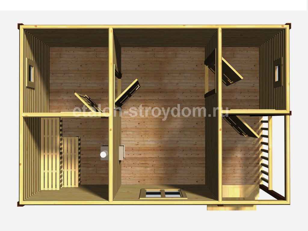 Проект Кубинка - 3d планировка 1 этажа