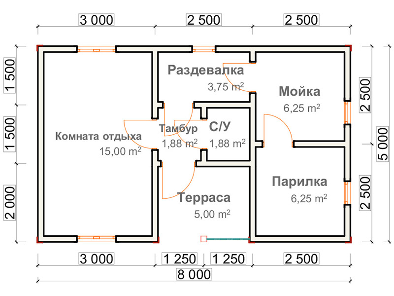 Проект Ржев - планировка 1 этажа