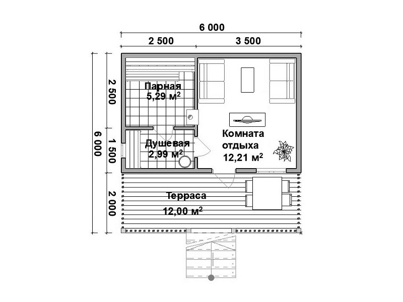 Проект Шатура - планировка 1 этажа