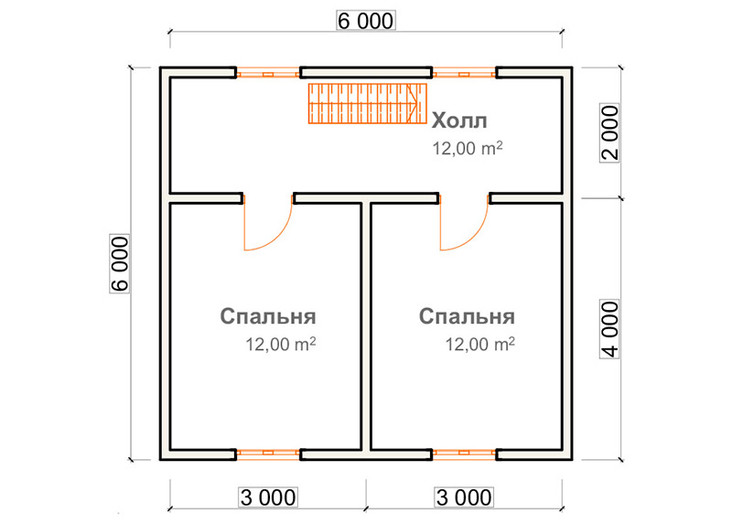 Проект Дедовск - планировка 2 этажа