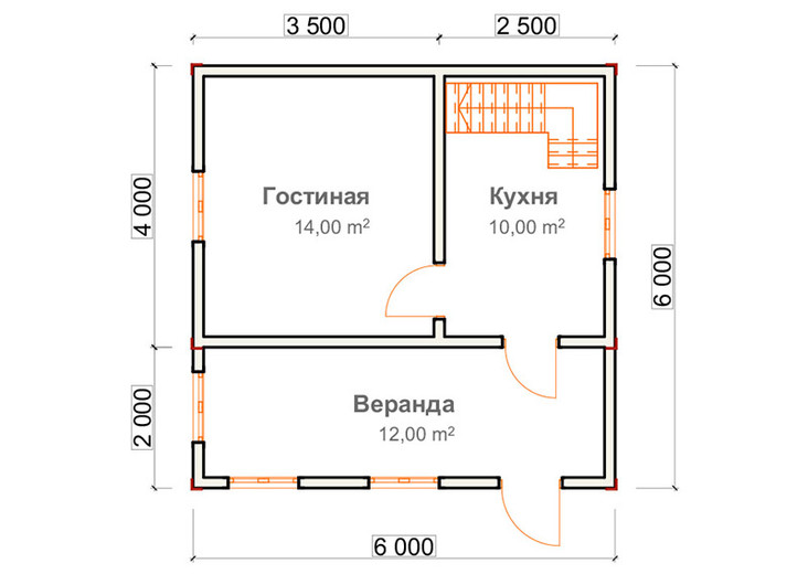 Проект Павловский Посад - планировка 1 этажа
